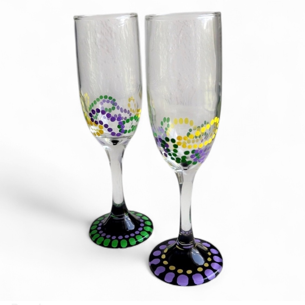 Mardi Party Champagne Glasses